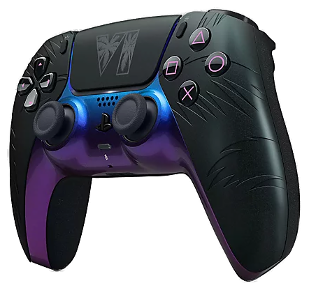 Manette sans fil DualSense édition limitée Grand Theft Auto VI Noir, vue de trois quarts